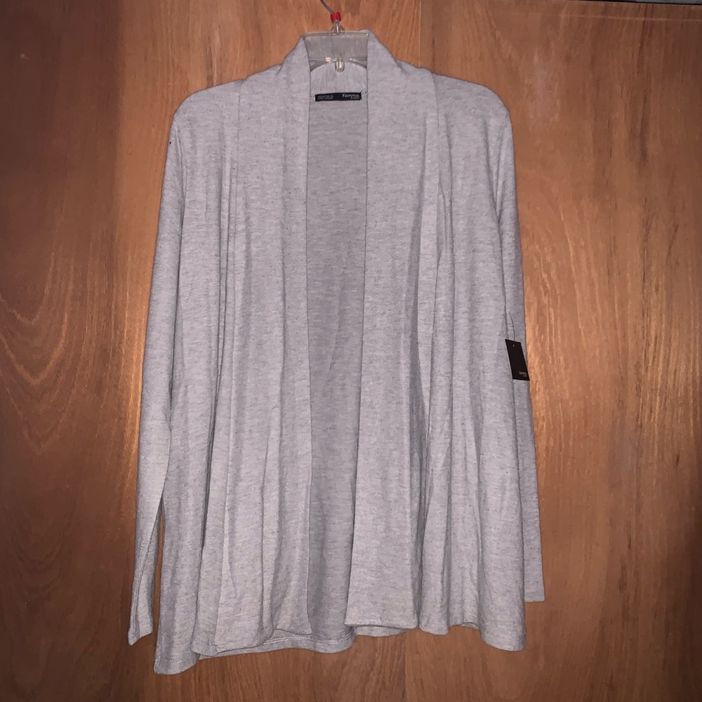 Brand New Light Grey Lined Jersey Cardigan